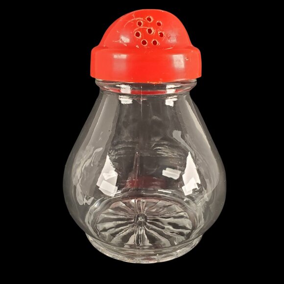 Vintage Gemco Federalware Salt & Pepper Shakers Clear Glass Green & Red Lids - Picture 4 of 7